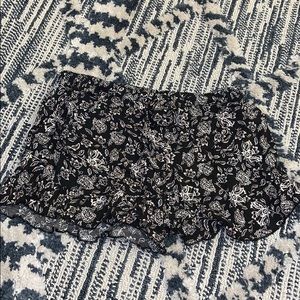 Black/Floral Loose Fit Shorts